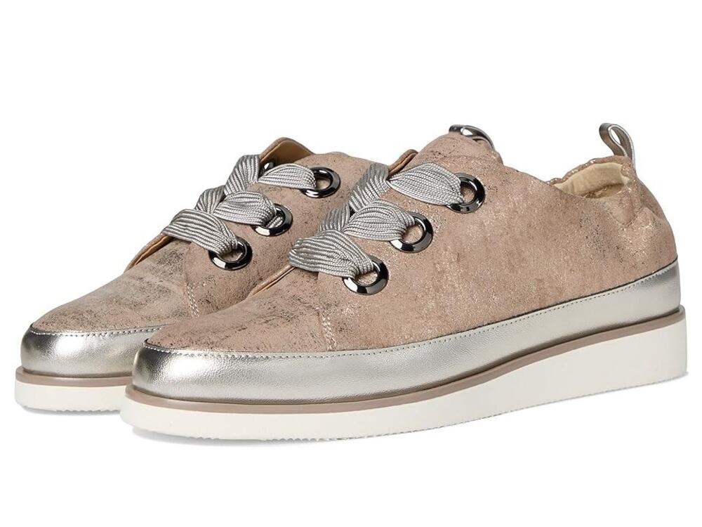 Vaneli Womens Quenda Casual Sneakers Size 9 B Gold Metallic Leather NIB